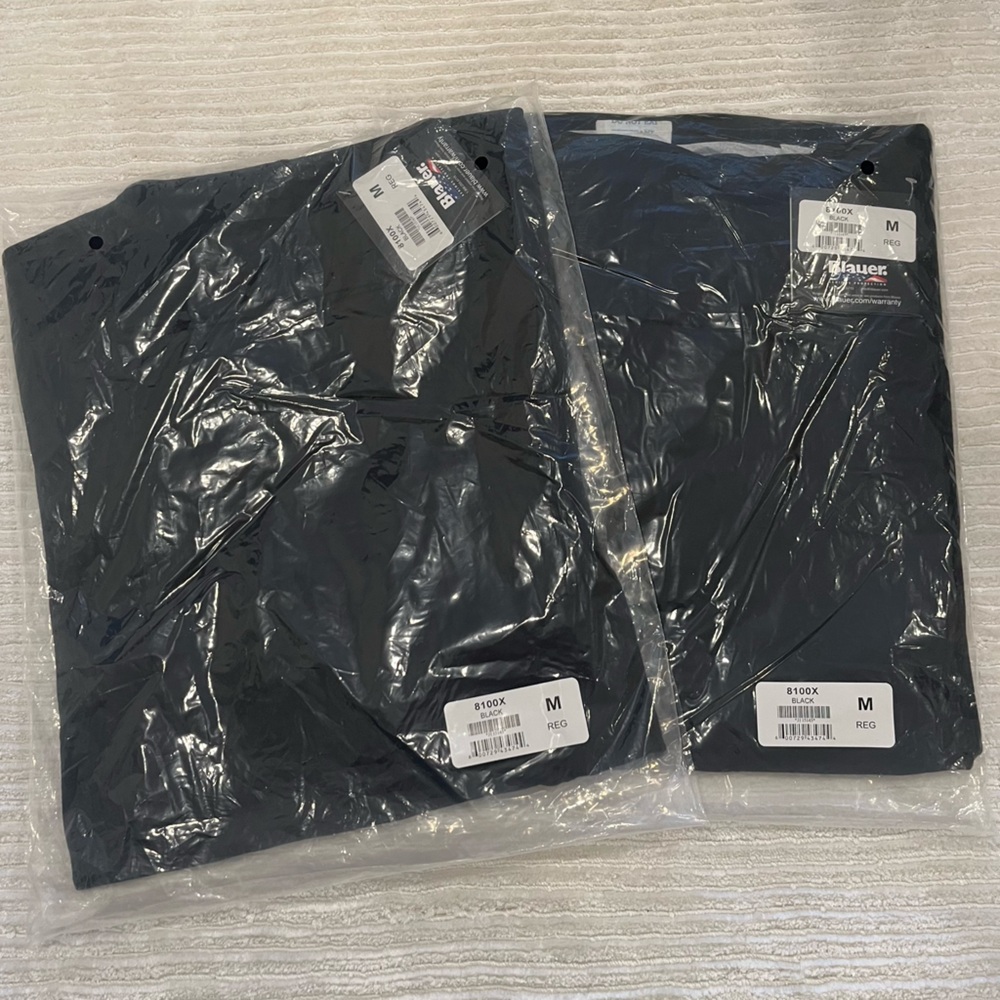 NWT LOT of TWO Blauer USA Tactical Base Layer Turtleneck Shirts in Black - 8100X